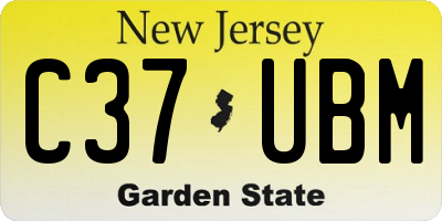 NJ license plate C37UBM