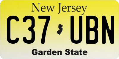 NJ license plate C37UBN