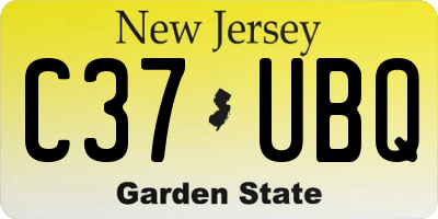 NJ license plate C37UBQ