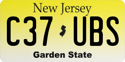 NJ license plate C37UBS