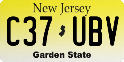NJ license plate C37UBV