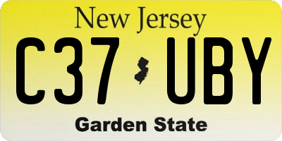 NJ license plate C37UBY