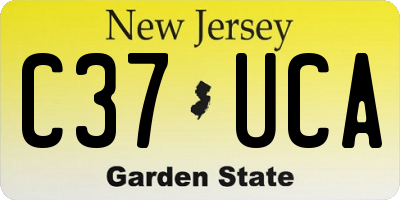 NJ license plate C37UCA