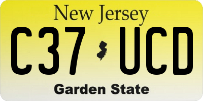 NJ license plate C37UCD