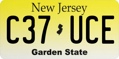 NJ license plate C37UCE