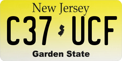 NJ license plate C37UCF