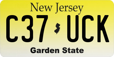 NJ license plate C37UCK