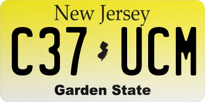 NJ license plate C37UCM