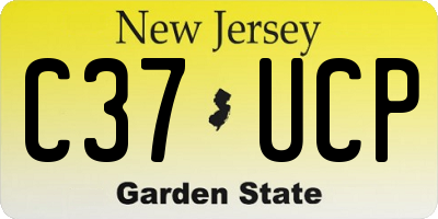 NJ license plate C37UCP