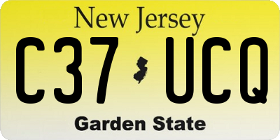NJ license plate C37UCQ