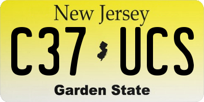 NJ license plate C37UCS