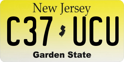 NJ license plate C37UCU