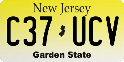 NJ license plate C37UCV
