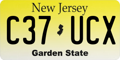 NJ license plate C37UCX