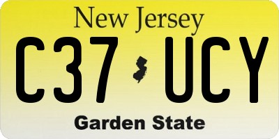 NJ license plate C37UCY