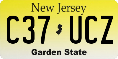 NJ license plate C37UCZ