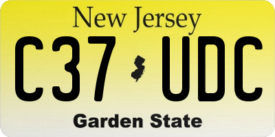NJ license plate C37UDC