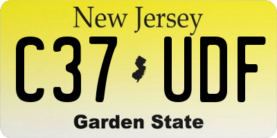 NJ license plate C37UDF