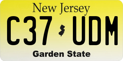NJ license plate C37UDM