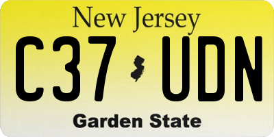 NJ license plate C37UDN