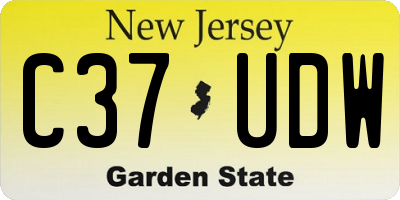 NJ license plate C37UDW