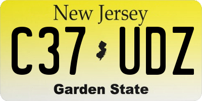 NJ license plate C37UDZ