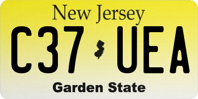 NJ license plate C37UEA