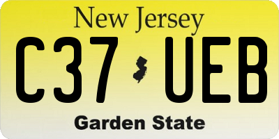 NJ license plate C37UEB