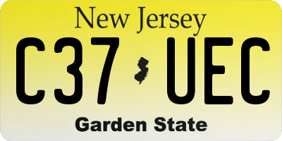 NJ license plate C37UEC
