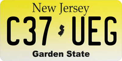 NJ license plate C37UEG