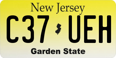 NJ license plate C37UEH