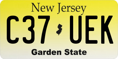 NJ license plate C37UEK