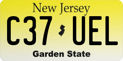 NJ license plate C37UEL