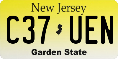 NJ license plate C37UEN