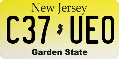 NJ license plate C37UEO