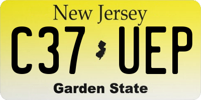 NJ license plate C37UEP
