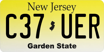 NJ license plate C37UER