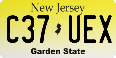 NJ license plate C37UEX