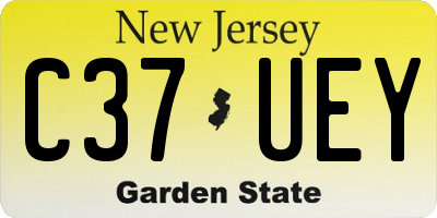 NJ license plate C37UEY