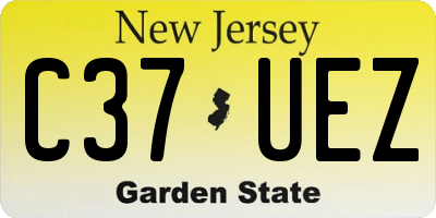 NJ license plate C37UEZ