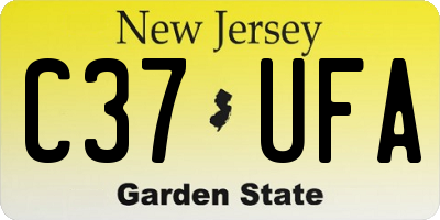 NJ license plate C37UFA