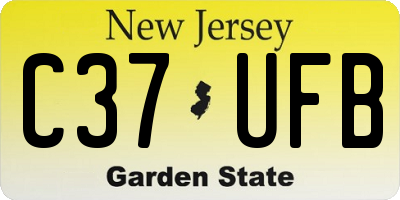 NJ license plate C37UFB