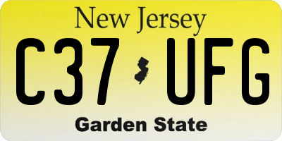 NJ license plate C37UFG