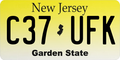 NJ license plate C37UFK