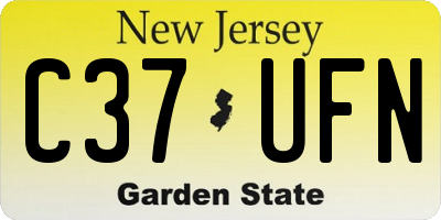 NJ license plate C37UFN