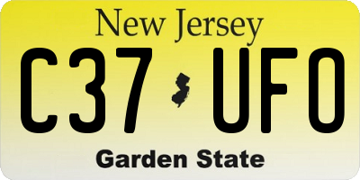 NJ license plate C37UFO