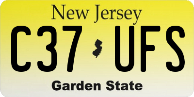 NJ license plate C37UFS