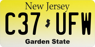 NJ license plate C37UFW