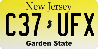 NJ license plate C37UFX