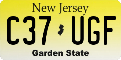 NJ license plate C37UGF